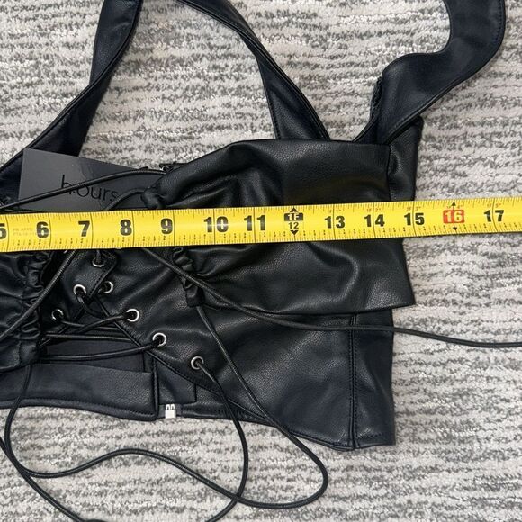 NWT H:ours Women's Adriana Black Crop-top XS - Picture 8 of 12